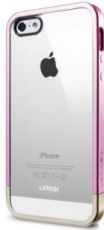 Бампер для телефона SGP Liner Crystal Metal + защитная пленка на экран (10045) Apple Iphone 5/5S розовый