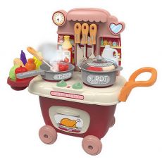 Игровой набор Pituso Кухня Taste Kitchen на колесиках розовый