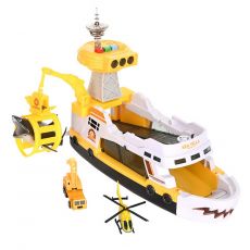 Игровой набор Pituso Транспортный корабль-парковка Engineering белый, желтый